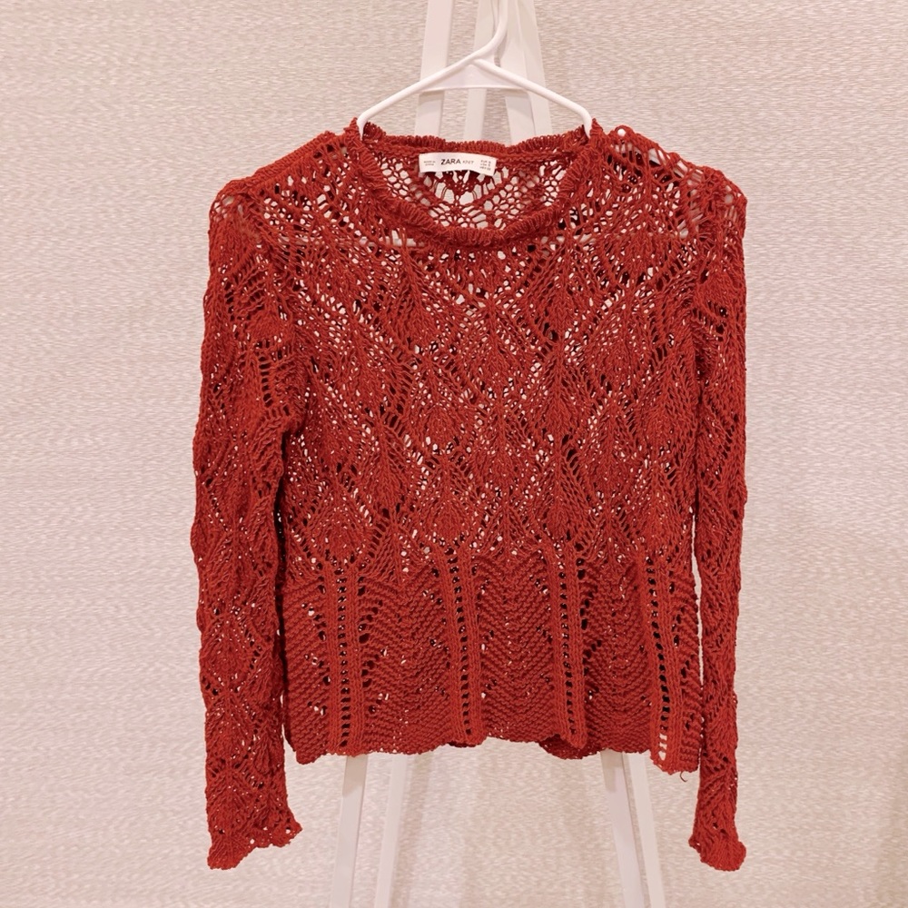 Zara openwork knit sweater